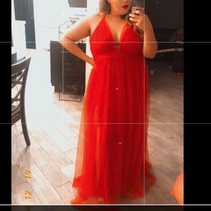 Fashion Nova Red long maxi dress PLUS SIZE